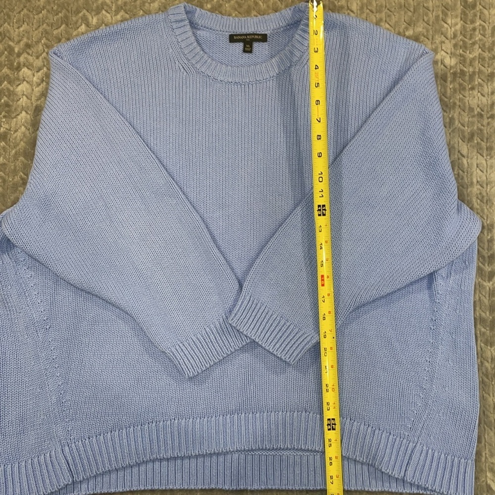 Banana Republic Cable Knit 3/4 Sleeve High Low Oversized Sweater. Size Xl. — image 5 of 7